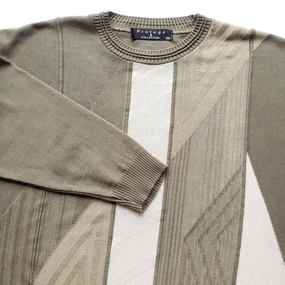 Vintage 90s Crewneck Sweater Mens XL Colorblock Acrylic Protege Collection USA - Picture 4 of 13